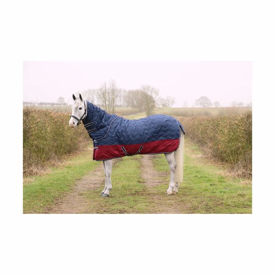 DefenceX System 400 Stable Rug 2 in 1 - Navy/Damson Red