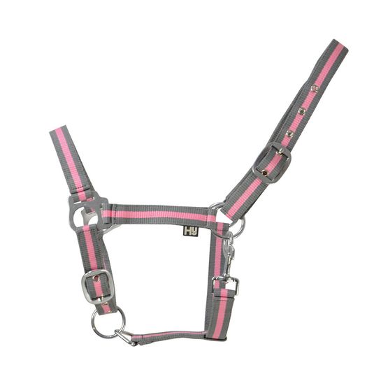 Hy Two-Tone Head Collar - Grey/Baby Pink