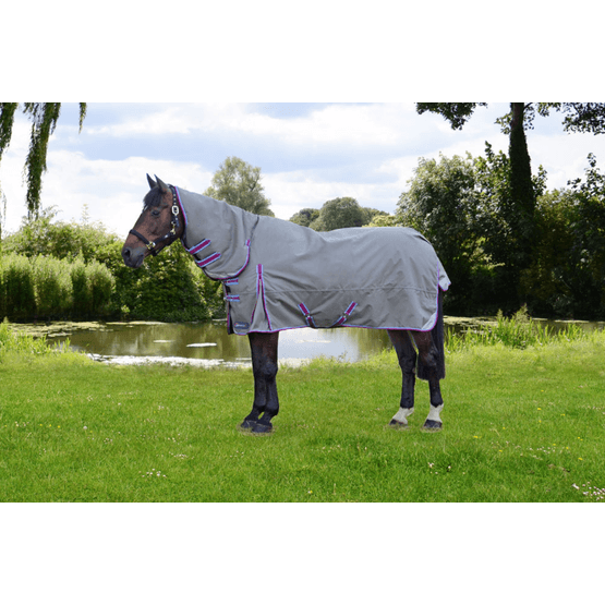 DefenceX System 300 Combi Turnout Rug - Grey/Berry/Cool Blue