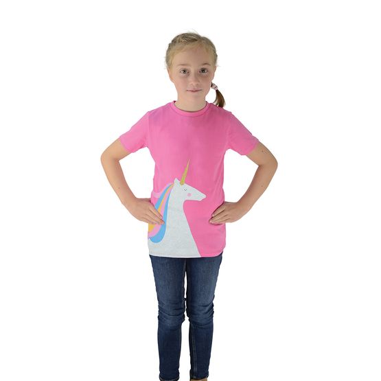 HyFASHION Magical Glitter Unicorn T-Shirt - Pretty Pink/Navy