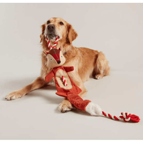 Joules Heritage Tweed Rope Fox Pet Toy