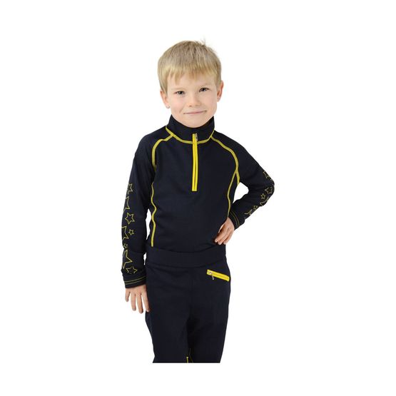 Hy Equestrian Stella Children's Base Layer - Navy/Yellow