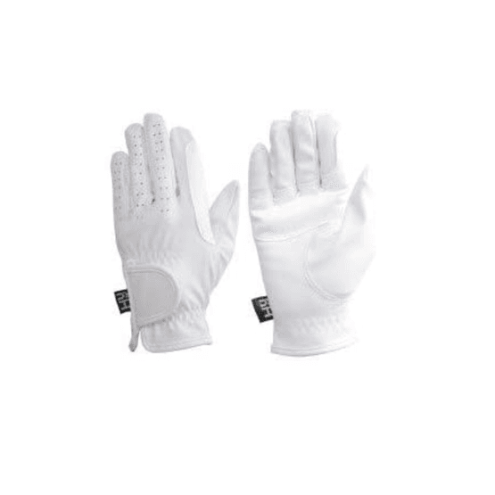 Hy5 Synthetic Leather Riding Gloves - White
