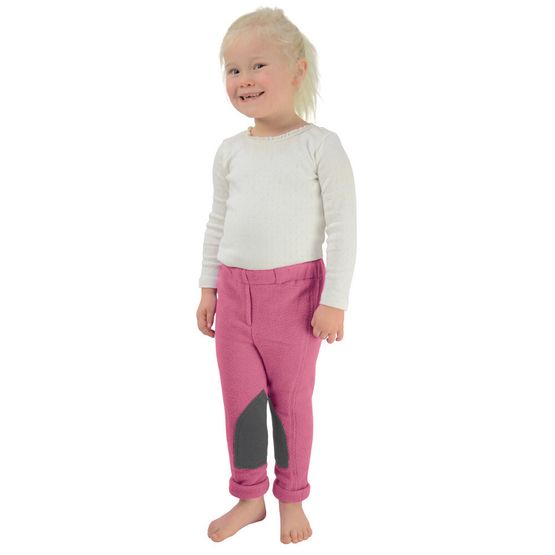 Hy Equestrian Fleece Tots Jodhpurs - Pink/Grey