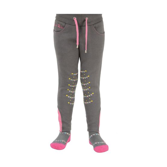 Merry Go Round Pull On Jodhpurs by Little Rider - Grey/Pink