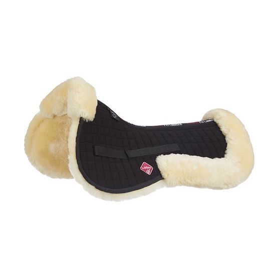 LeMieux Lambskin Pro-Sorb System (Half Pad) - Natural Wool/Black Fabric