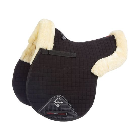 LeMieux Lambskin GP/Jumping Half Lined Numnah - Natural Wool/Black Fabric (Medium)