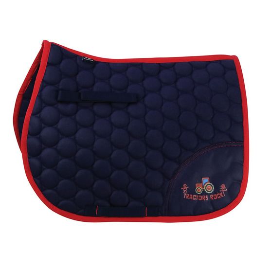 Hy Equestrian Tractors Rock Saddle Pad - Navy/Red