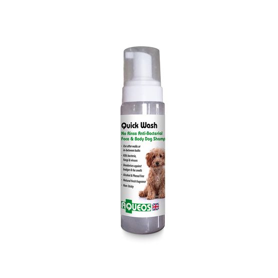 Aqueos Quick Wash No Rinse Anti-Bacterial Dog Shampoo - 200ml