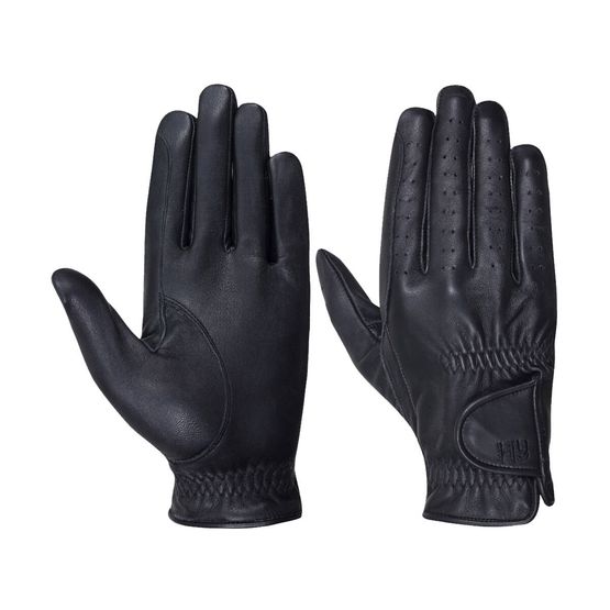 Hy5 Leather Riding Gloves - Black