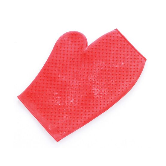 Lincoln Rubber Grooming Mitt - Red