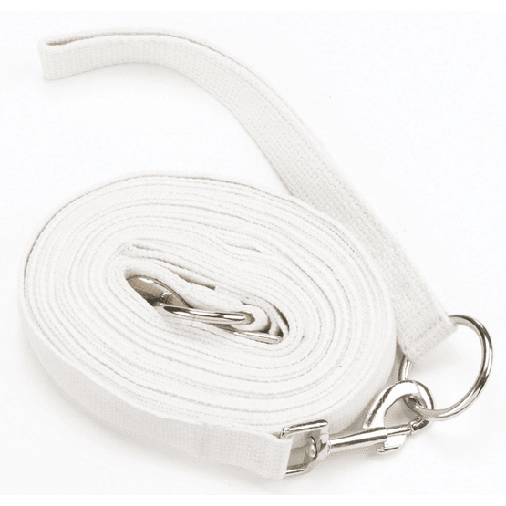 Hy Draw Reins with Clips - White - 13'