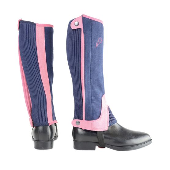 HyLAND Children's Two Tone Amara Half Chaps - Navy/Raspberry