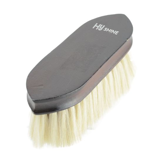 HySHINE Deluxe Goat Hair Wooden Dandy Brush - Dark Brown - 18 x 5.7cm