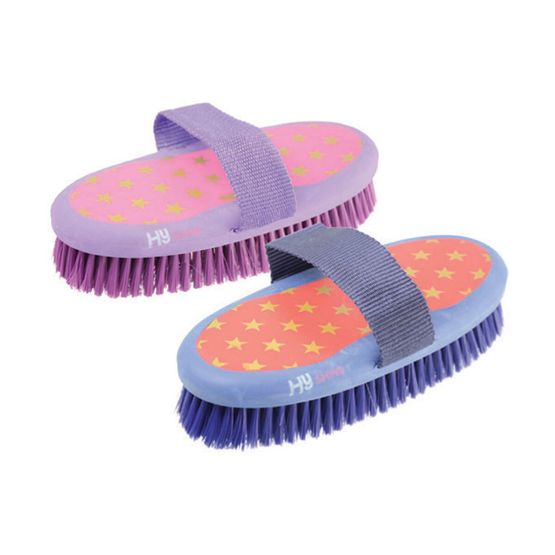 HySHINE Equestrian Easy-Grip Star Body Brush - 20 x 9.5cm