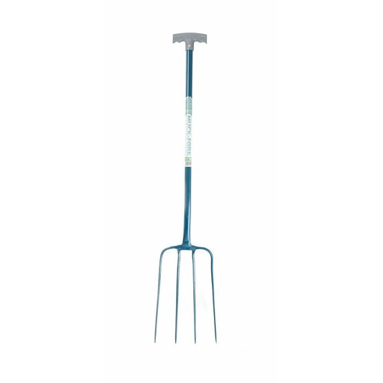Eazitools Muck Fork T Handle - 4 Prong (Teal)
